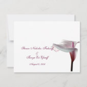 Invitation à une fête de mariage au lys calla (Dos)