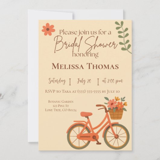 Invitation à une fête de mariage, Bicyclette flora (Devant)