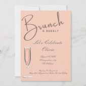 INVITATION À UNE FÊTE DE MARIAGE BRUNCH ET BUBBLY (Devant)