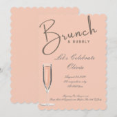 INVITATION À UNE FÊTE DE MARIAGE BRUNCH ET BUBBLY (Devant / Derrière)