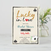 Invitation à une fête de mariage de casino chanceu (Debout devant)