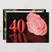 Invitation à une fête de mariage de rubis (Devant / Derrière)