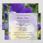 Invitation à une fête de mariage, fleur de pensée  (Devant / Derrière)