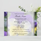 Invitation à une fête de mariage, fleur de pensée  (Debout devant)