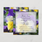 Invitation à une fête de mariage, fleur de pensée (Devant / Derrière)