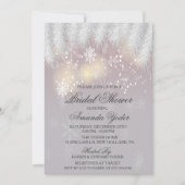Invitation à une fête de mariage hivernale flocon  (Devant)