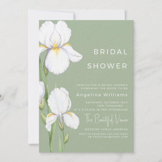 Invitation à une fête de mariage "Iris délicats" (Devant)