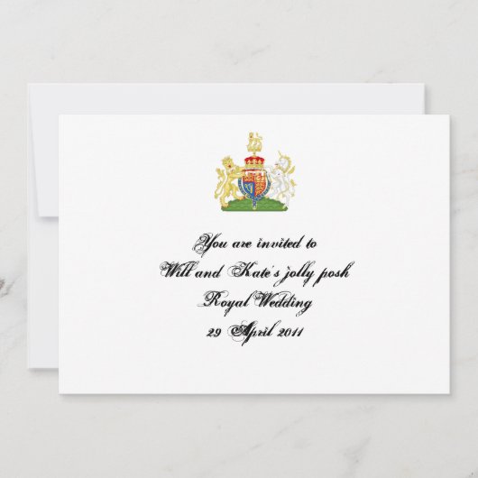 Invitation à une fête de mariage royal (Devant)