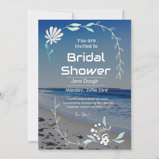 Invitation à une fête de mariage sur la plage (Devant)