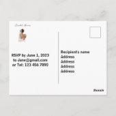 Invitation à une fête de mariage. Texte et image m (Dos)