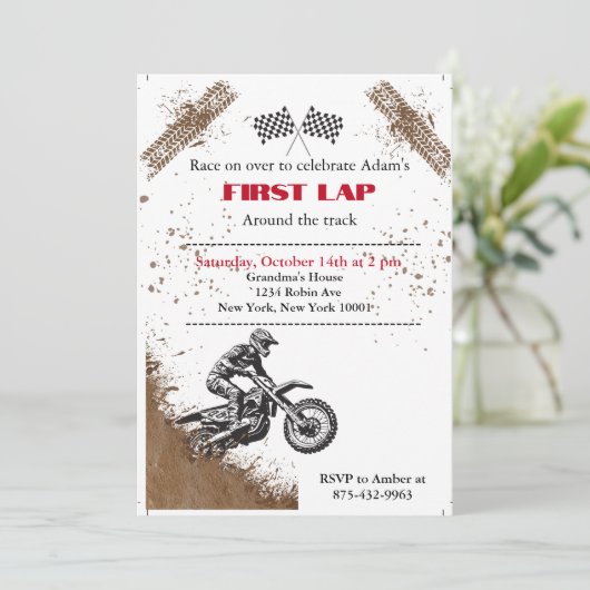 Invitation à une fête de moto tout-terrain (Debout devant)