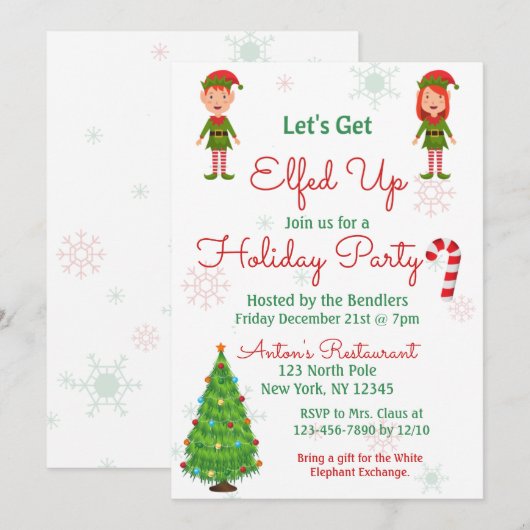 Invitation à une fête de Noël (Devant / Derrière)