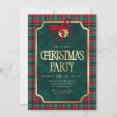 Invitation à une fête de Noël à tartan (Devant)