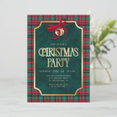 Invitation à une fête de Noël à tartan (Debout devant)
