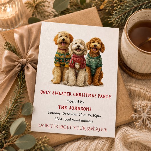 Invitation à une fête de Noël au pull moche