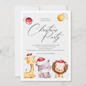 Invitation à une fête de Noël avec des animaux de (Devant)