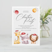 Invitation à une fête de Noël avec des animaux de (Debout devant)