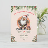 Invitation à une fête de Noël avec le Père Noël mi (Debout devant)