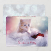 Invitation à une fête de Noël avec un adorable cha (Devant / Derrière)
