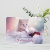 Invitation à une fête de Noël avec un adorable cha (Debout devant)