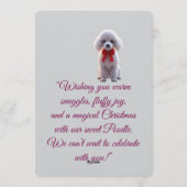 Invitation à une fête de Noël avec un Caniche mign (Dos)