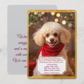 Invitation à une fête de Noël avec un Caniche mign (Devant / Derrière)