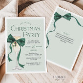 Invitation à une fête de Noël avec un nœud vert