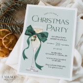 Invitation à une fête de Noël avec un nœud vert
