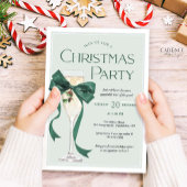 Invitation à une fête de Noël avec un nœud vert