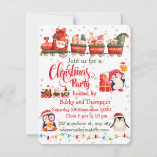 Invitation à une fête de Noël avec un Père Noël mi