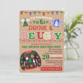 Invitation à une fête de Noël avec un pull moche (Debout devant)