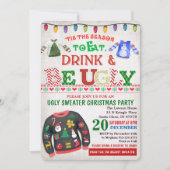 Invitation à une fête de Noël avec un pull moche (Devant)