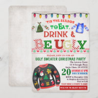 Invitation à une fête de Noël avec un pull moche
