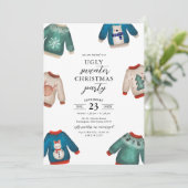Invitation à une fête de Noël avec un pull moche (Debout devant)