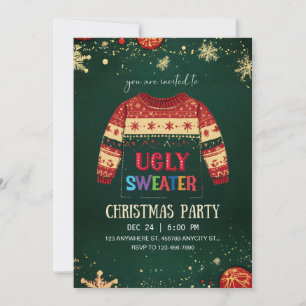 Invitation à une fête de Noël avec un pull moche