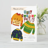 Invitation à une fête de Noël avec un pull moche m (Debout devant)
