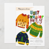 Invitation à une fête de Noël avec un pull moche m (Devant / Derrière)