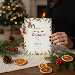 Invitation à une fête de Noël conviviale en forêt