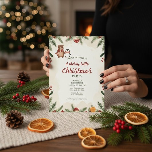 Invitation à une fête de Noël conviviale en forêt