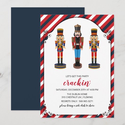 Invitation à une fête de Noël de Casse-Noisette (Devant / Derrière)