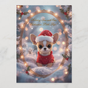 Invitation à une fête de Noël de Chihuahua mignon 