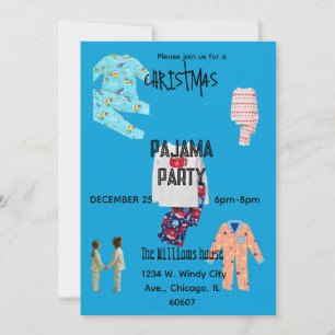 Invitation à une fête de Noël en pyjama