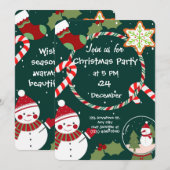 Invitation à une fête de Noël fantaisiste (Devant / Derrière)