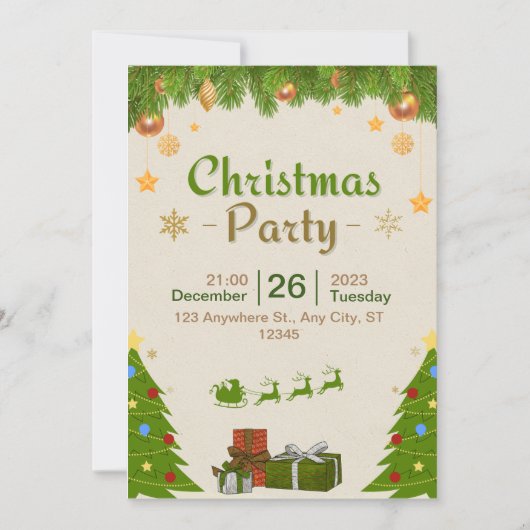 Invitation à une fête de Noël festive (Devant)