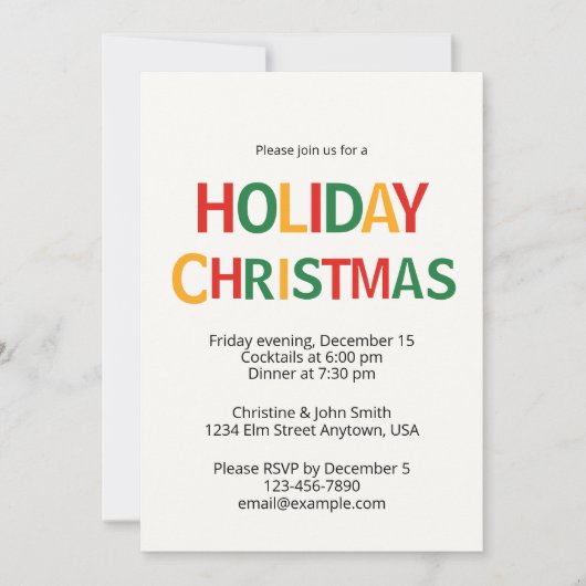 Invitation à une fête de Noël joyeuse – Amusante e (Devant)