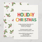Invitation à une fête de Noël joyeuse – Amusante e (Devant / Derrière)