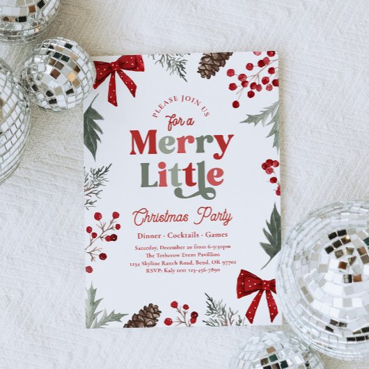 Invitation à une fête de Noël joyeuse et petite
