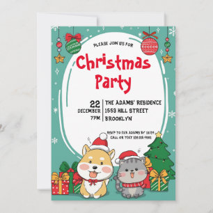 Invitation à une fête de Noël mignonne