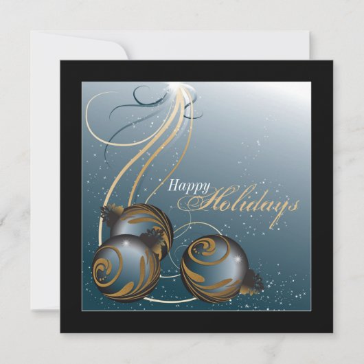 Invitation à une fête de Noël - Ornements Turquois (Devant)