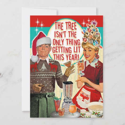 Invitation à une fête de Noël qui s'éclate - Coupl (Devant)